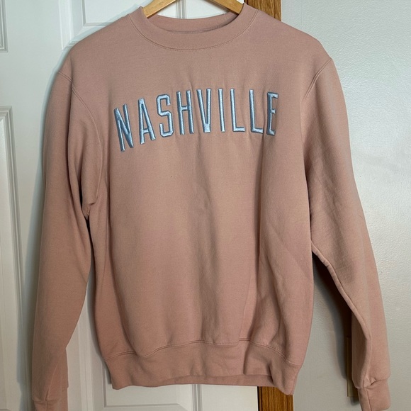 Champion Tops - Nashville Embroidered Pink & Blue Crewneck Sweatshirt
